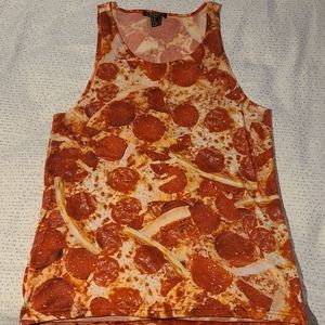 Pizza print tank top